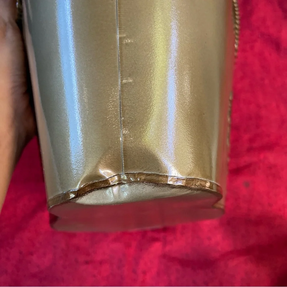 Gold Metal Planter with Grape Vine Design‎ 14x8x6.5”